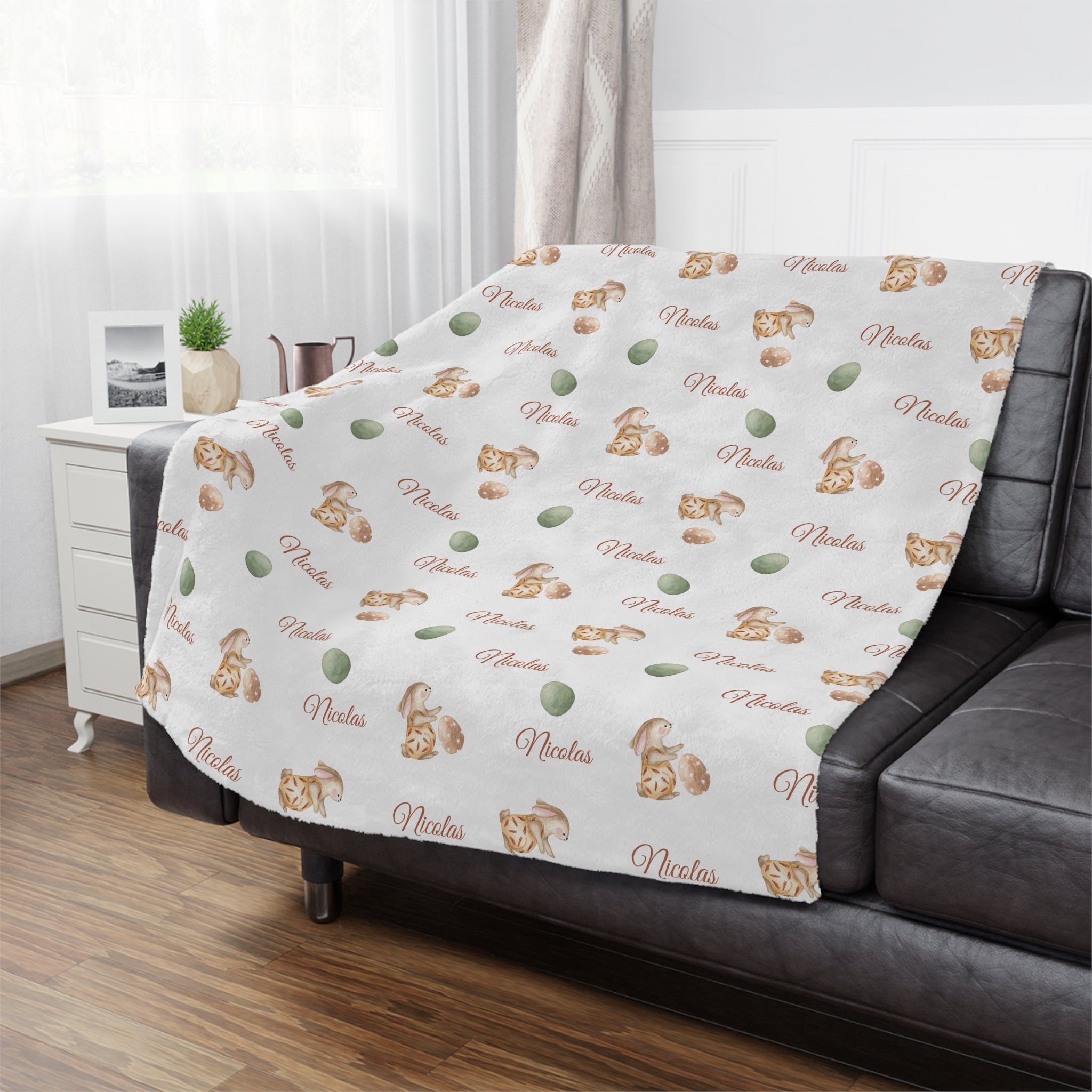 Playing Rabbit Unisex Blanket