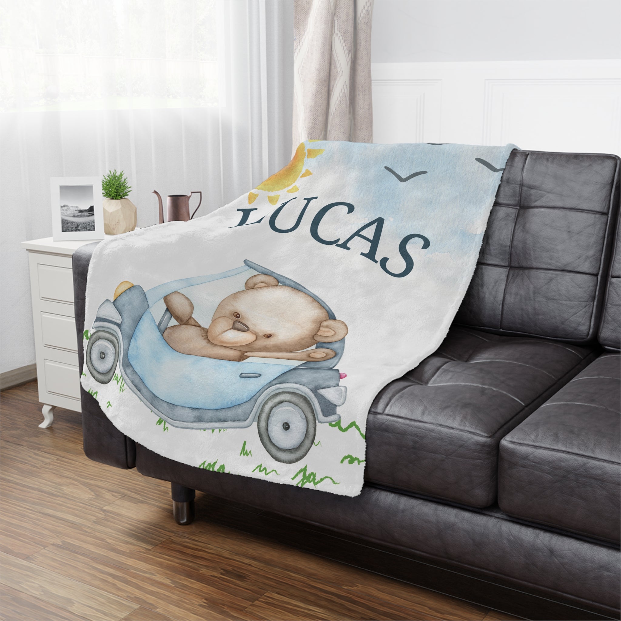 Teddy Car Artistic Blanket
