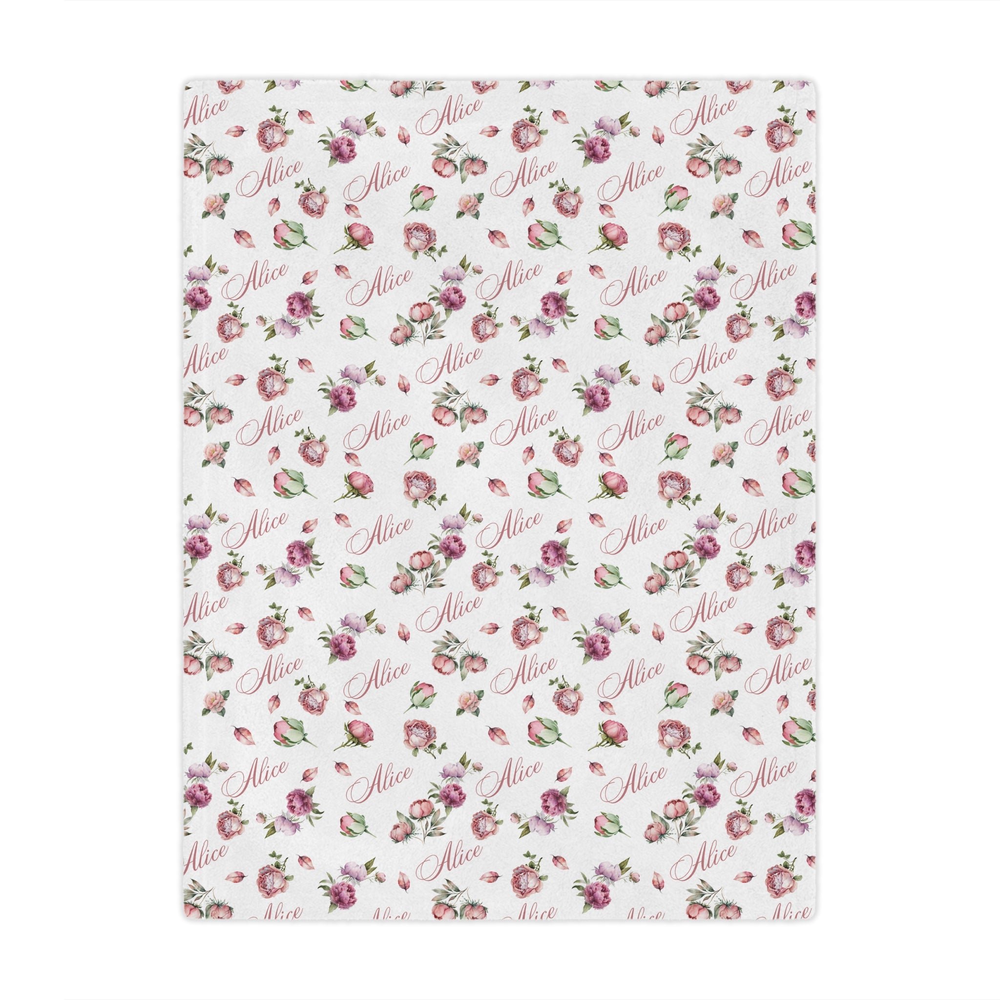 Pink Peonies Minkey Blanket