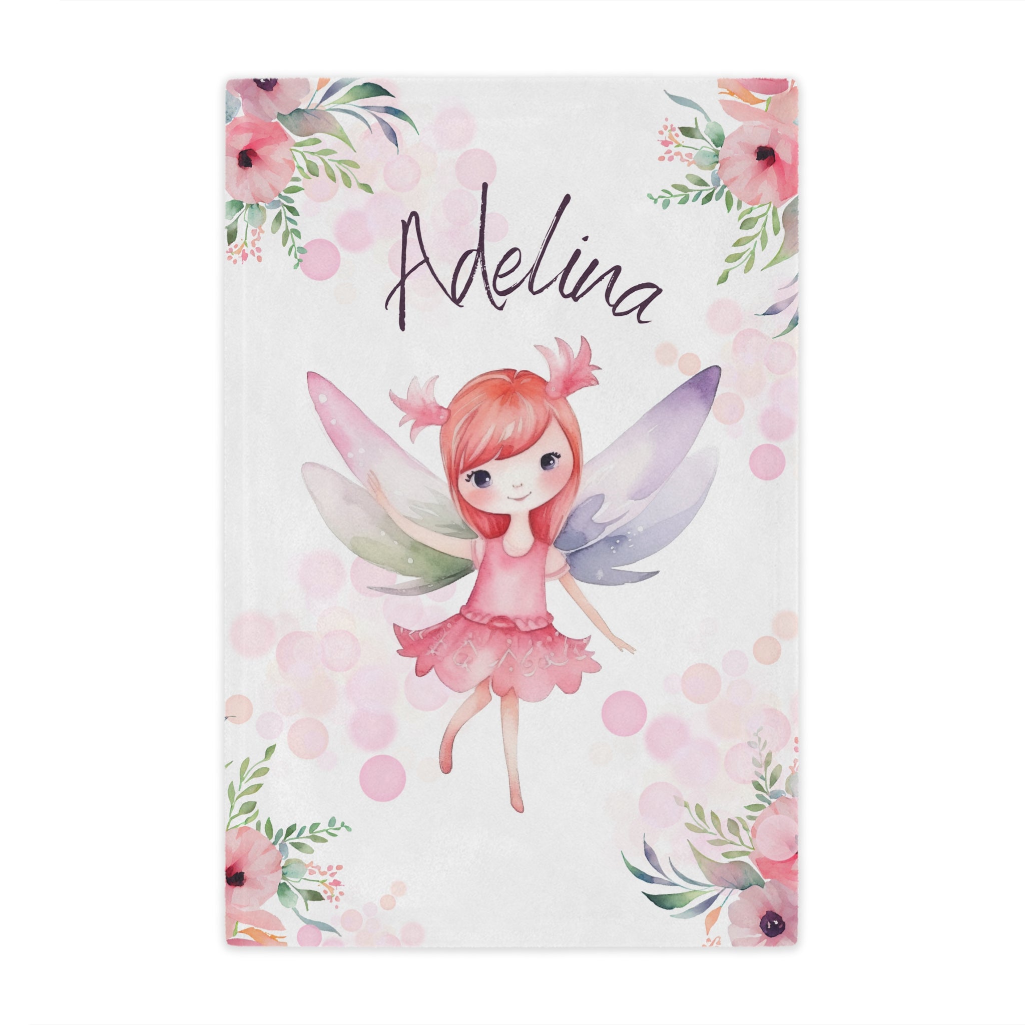 Pink Flower Feya Girl Artistic Blanket