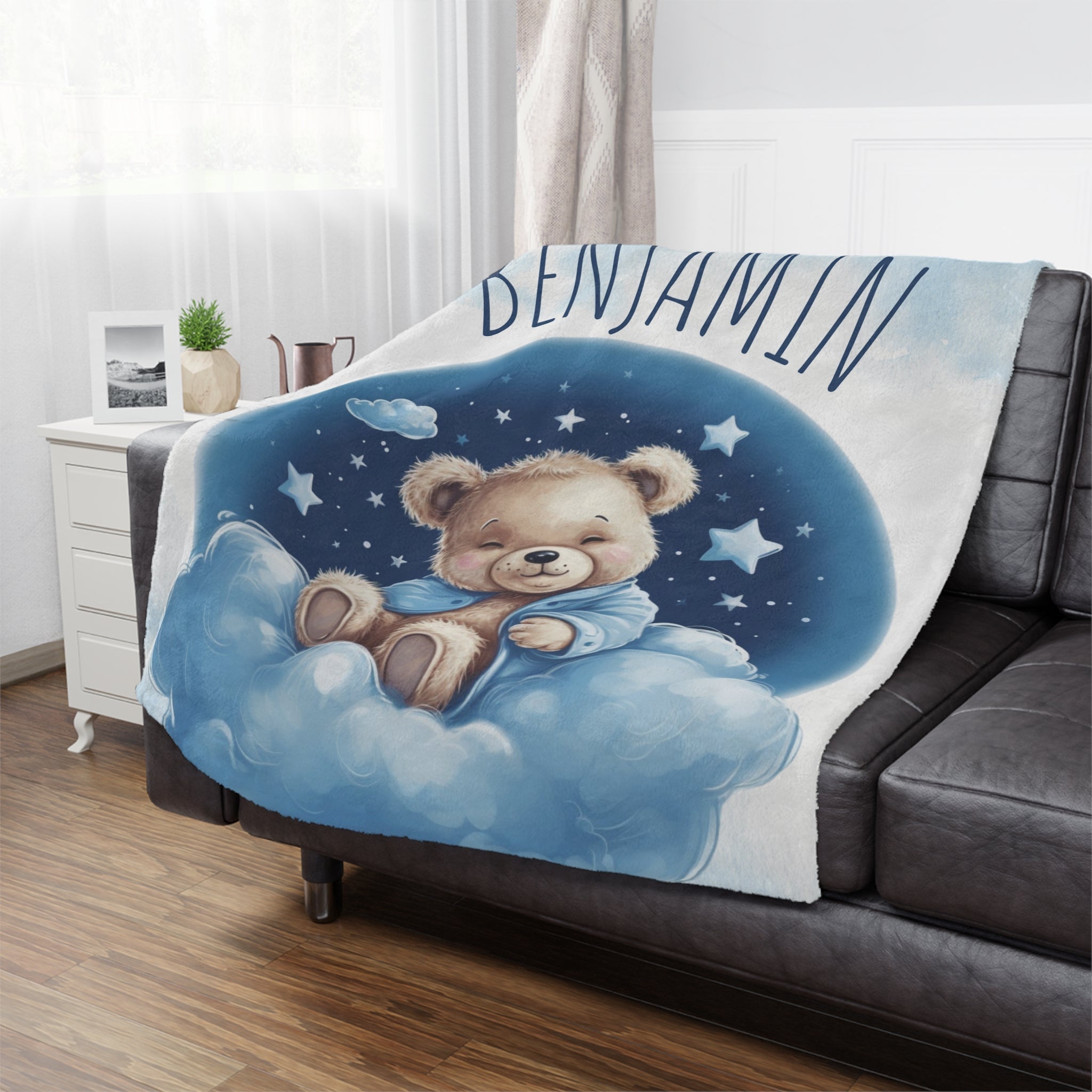 Teddy Bear Moon Artistic Blanket