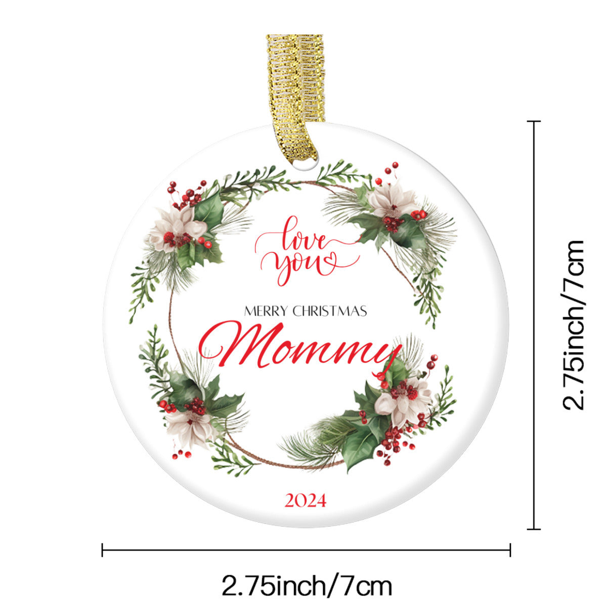 Green and red Christmas ornament