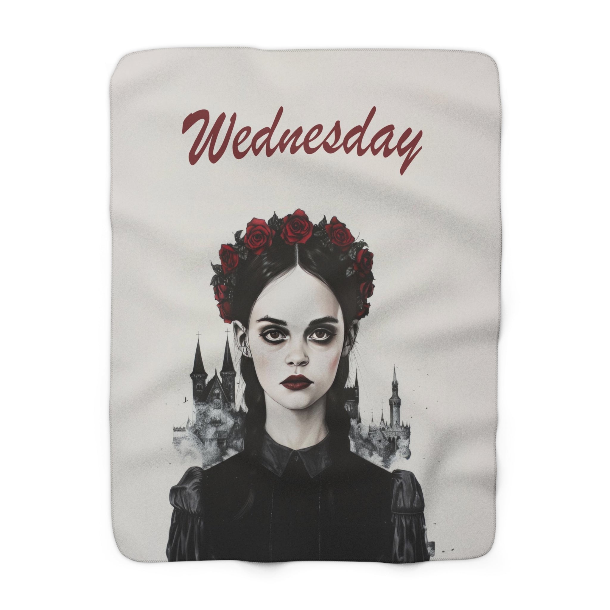 Wednesday with rose crawn Artistic Blanket