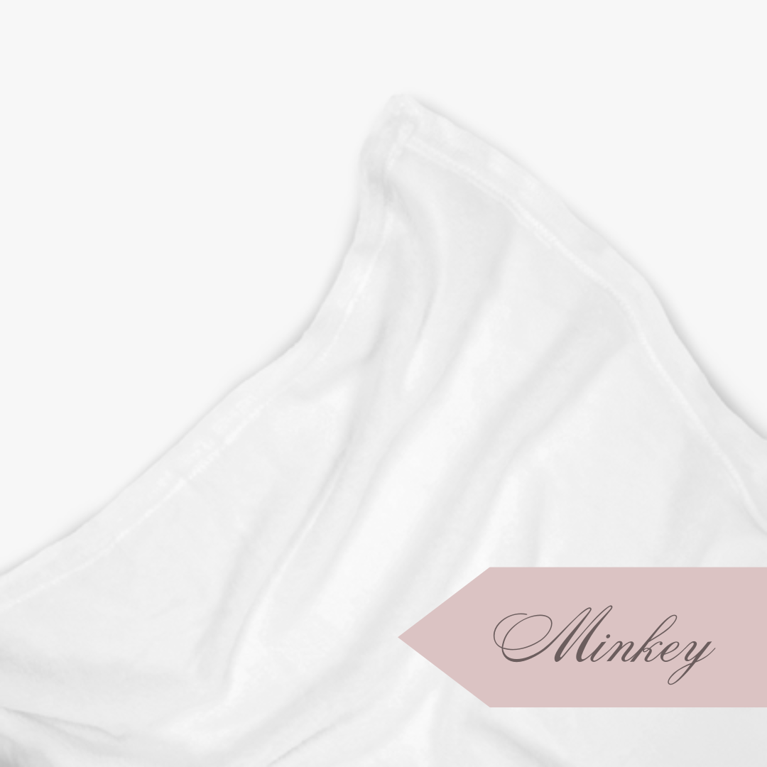 White Peonie Minkey Blanket